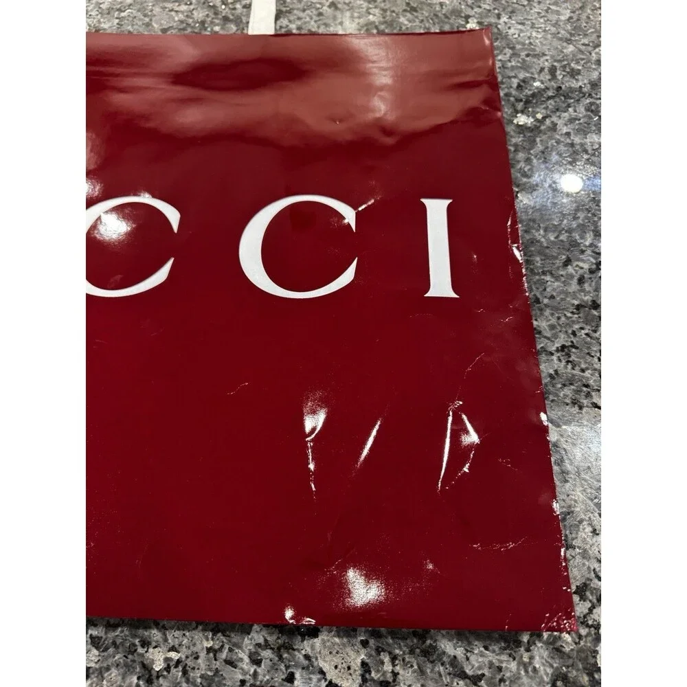 Gucci Shopping Gift Red Burgundy Dust Bag Receipt Holder 19